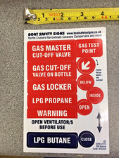 Boat Safety Scheme BSS Sticker Label Boat Narrowboat Yacht LPG Fuel Gas Cut Off