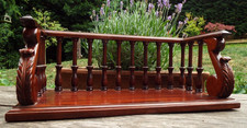 A MAHOGANY LIBRARY BALUSTRADE GALLERY TABLE TOP BOOK STAND TROUGH CASE