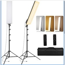 2 Pack Full Screen Photography Lighting Kit 2500-7500K Photo Studio Light LED Vi