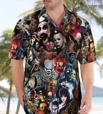 Mens Button Down Shirts Horror