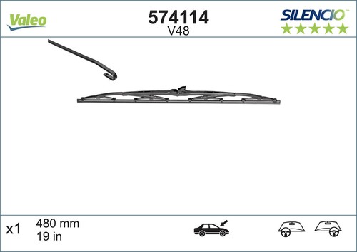 Valeo 574114 wiper - 574114,
