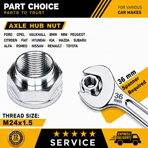 Front driveshaft axle hub - front, nut
