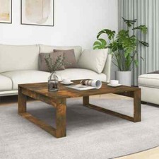 Coffee Table Smoked Oak 100x100x35 cm Engineered Wood vidaXL
