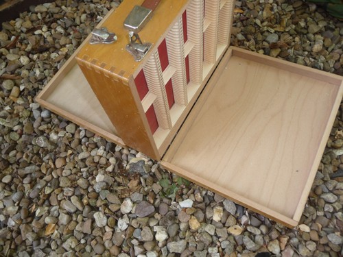 Slide projector wooden - , storage