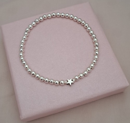 Silver star bracelet - bracelet, beaded