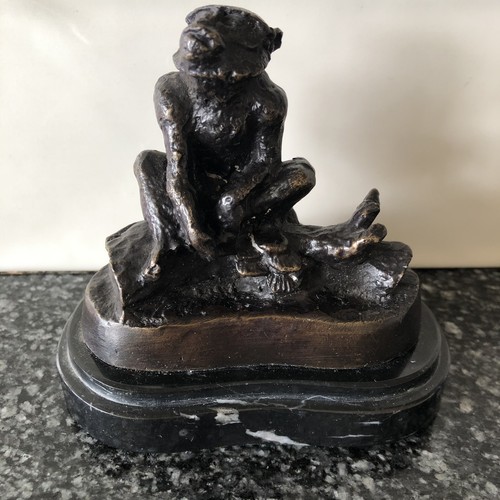 Bronze monkey statue - monkey, sculpture