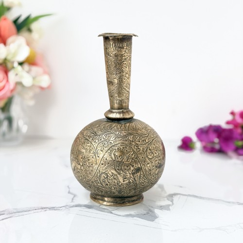 Antique indian brass vase - antique,