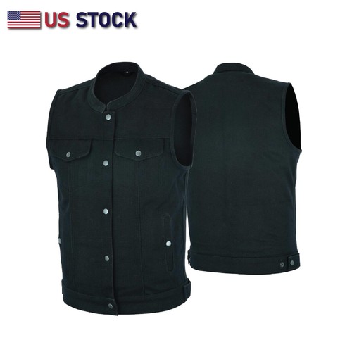 Men soa denim black - denim, vest