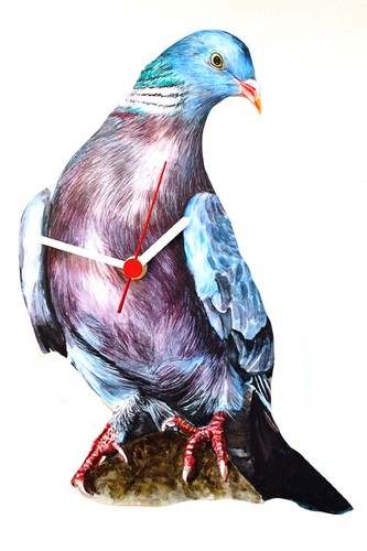 Wood pigeon clock - pigeon,