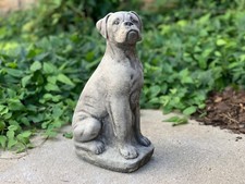 Stone dog Boxer sculpture Outdoor American bulldog figure Outdoor memorial dog