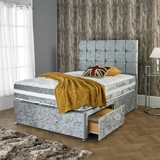 NEW CRUSHED VELVET DIVAN BED