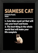Siamese Cat Definition Framed