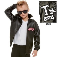 Childs Boys Officially Licensed Grease T Bird Fancy Dress Jacket by Smiffys