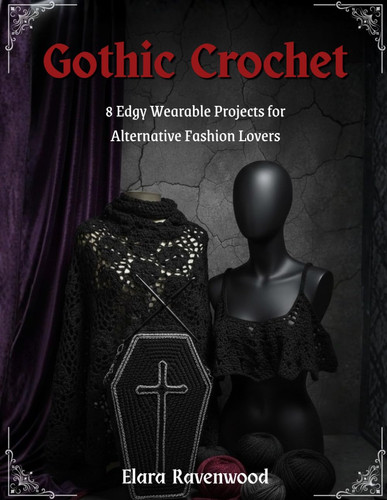 Gothic crochet coffin bag - gothic,