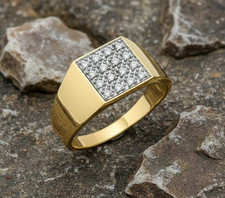 Gents 9ct Yellow Gold Square