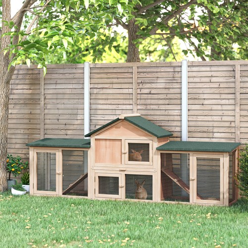 Large rabbit hutch wooden - rabbit, hutch,