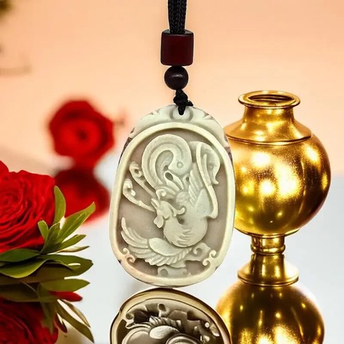 Jade phoenix pendant - phoenix, designer