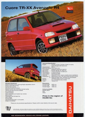 Daihatsu cuore avanzato - tr-xx,