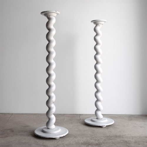 Pair antique white painted - antique,