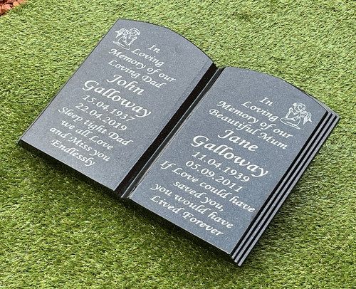 Grave stone personalised open