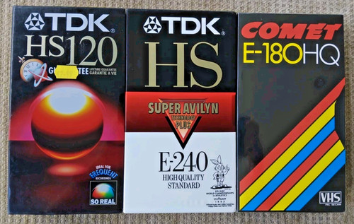 Tdk comet blank vhs tapes - tdk,