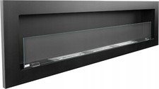 Bio Ethanol Fireplace Biofire Fire Black Wall Glass 1400 x 400 Modern Stylish