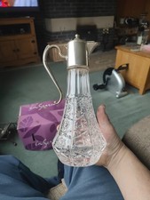 Antique Cut Glass Decanter with Silverplate Spout And Handle. R