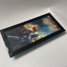 Clockwise Star Trek-Themed Beveled Glass Wall Clock Starship & Nebula 66/500