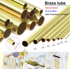 Brass Round Hollow Tube OD 0.8-19mm Wall Thick 0.15-18mm ID 0.4-18mm Length300mm