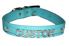Custom Blue Personalised Slave Cum Sissy Bondage Collar Submissive Smooth UK
