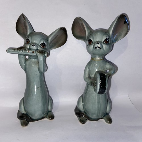 Vintage ceramic mice playing - vintage,