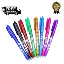 8x Black Erasable Pens Rub Out