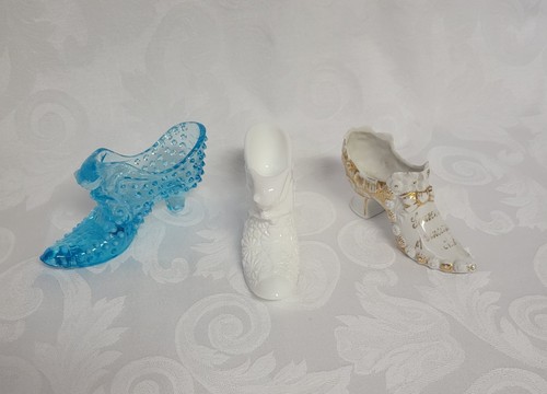 Vintage glass slipper lot 3 - vintage, of