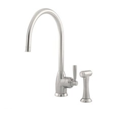 Perrin & Rowe 4846 Mimas Single Lever Pewter Kitchen Sink Mixer Tap with Rinse
