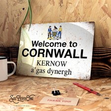 Welcome to Cornwall Metal Sign Man Cave Home Bar Pub Vintage Wall Plaque Kernow