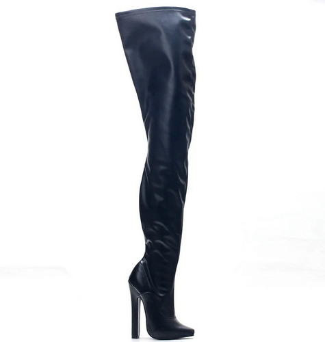 Thigh boots block stiletto