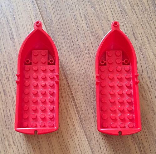 Lego red plastic rowing boat - lego,