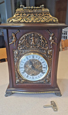 Vintage Tempus Fugit Mantel Clock Germany westminster Chime  With Key