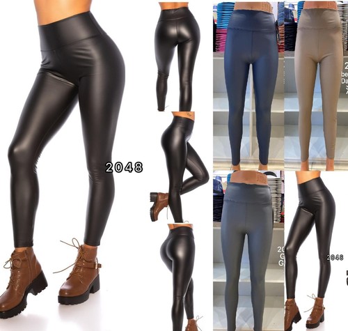 High waist leggings leather - high,