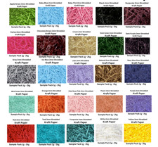 Shredded Paper 10g Packs 40 Coloured  Kraft Designs Colours  Easter Hampers 