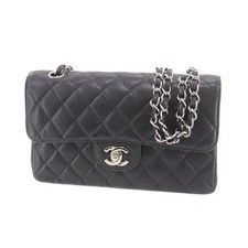 CHANEL Used Matelasse Shoulder Bag Leather Black  Authentic #EG712 S