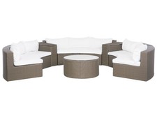 Lounge Set SEVERO PE Rattan Brown 9 Seater