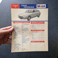 Citroen GS advertising data sheet MOBIL maintenance description