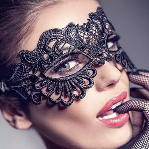 1pc black lace mask - mask, sexy