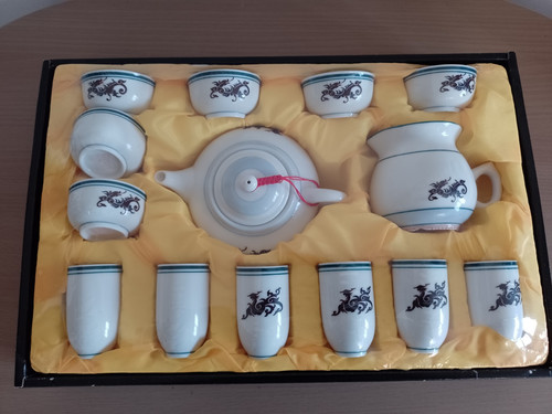 Vintage tea set - set, dragon