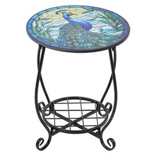 Round Side Coffee Patio Decor