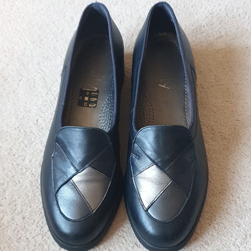 Equity leather shoes navy - leather,