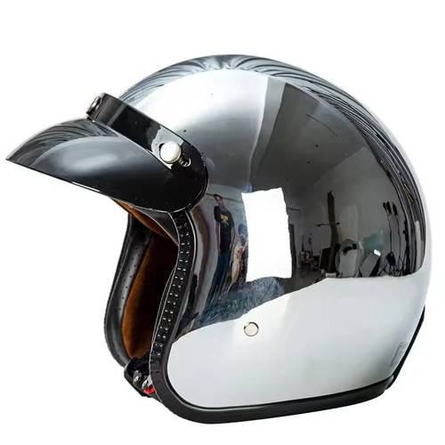 Open face motorcycle helmet - open,