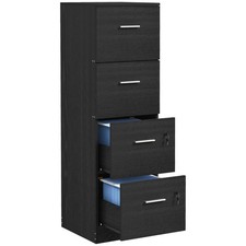 File Cabinet with 4 Drawers Lockable Vertical Filing Adjustable Hanging Bar