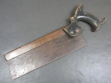 10" brass backed dovetail tenon saw vintage old tool by Thomas Flinn & Co